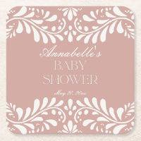 Pink Talavera Tile Spanish Fiesta Baby Shower