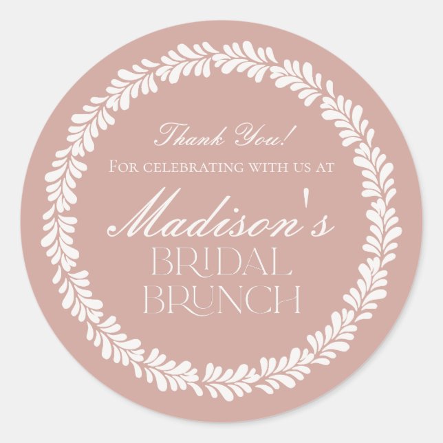 Pink Talavera Tile Spanish Fiesta Bridal Brunch Classic Round Sticker (Front)