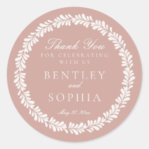 Pink Talavera Tile Spanish Fiesta Wedding Favour Classic Round Sticker