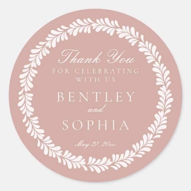 Pink Talavera Tile Spanish Fiesta Wedding Favour Classic Round Sticker (Front)