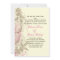 Pink Tan Grunge Swirls Leaves Wedding Invitation