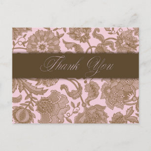 Pink Tapestry - Thank You Postcard