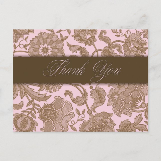 Pink Tapestry - Thank You Postcard (Front)