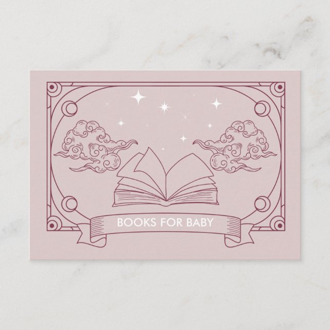 Pink Tarot Baby Shower Books For Baby Enclosure (Front)