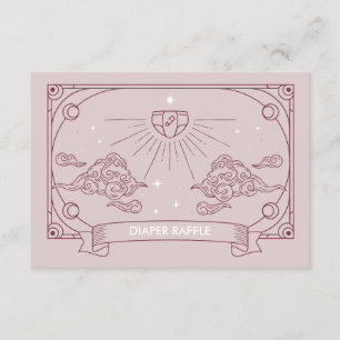 Pink Tarot Baby Shower Diaper Raffle Enclosure Card
