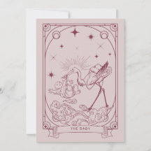 Pink Tarot Baby Shower Invitation