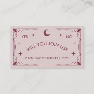 Pink Tarot Inspired RSVP Card