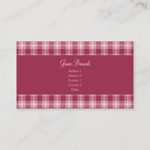 Pink Tartan Business Card