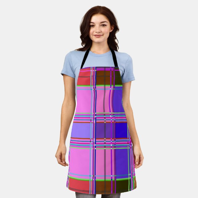 Pink tartan Fabric Pattern Cloth Madras Apron (Worn)