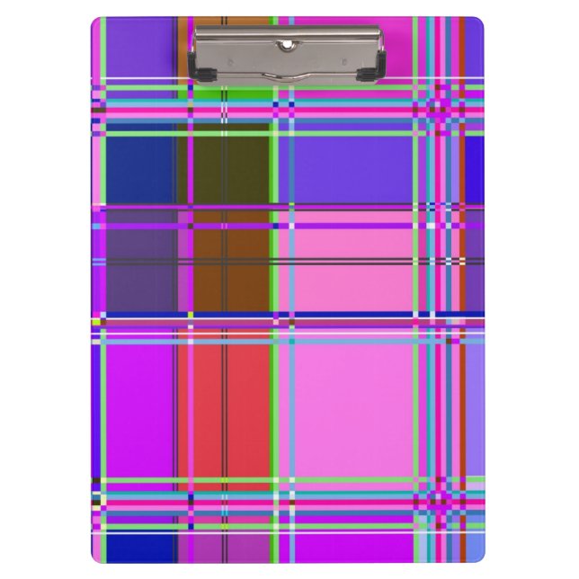 Pink tartan Fabric Pattern Cloth Madras Clipboard (Front)