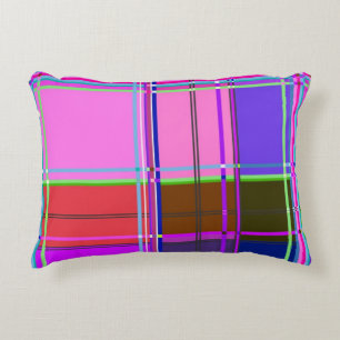 Pink tartan Fabric Pattern Cloth Madras Decorative Cushion