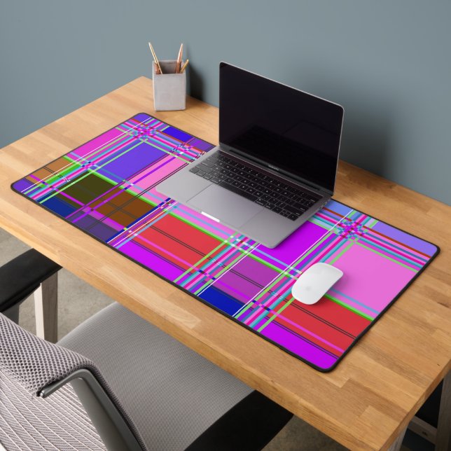 Pink tartan Fabric Pattern Cloth Madras Desk Mat (Office 2)