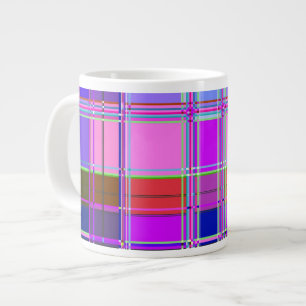 Pink tartan Fabric Pattern Cloth Madras Large Coffee Mug