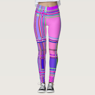 Pink tartan Fabric Pattern Cloth Madras Leggings