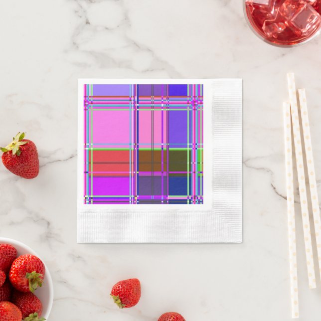 Pink tartan Fabric Pattern Cloth Madras Napkin (Insitu)