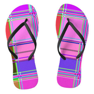 Pink tartan Fabric Pattern Cloth Madras Thongs