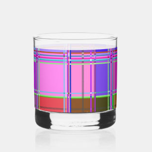 Pink tartan Fabric Pattern Cloth Madras Whiskey Glass