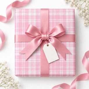 Pink Tartan Plaid Girls Women Wrapping Paper