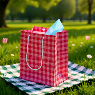 Pink Tartar plaid summer Medium Gift Bag