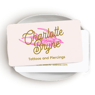 Pink Tattoo Artist Retro Swallow Business Card
