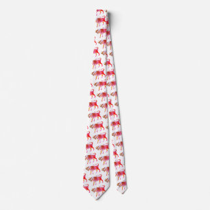 Pink Taurus Zodiac Sign Tie