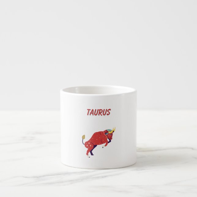 Pink Taurus, zodiac, star sign print Espresso Cup (Front)