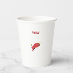 Pink Taurus, zodiac, star sign print Paper Cups