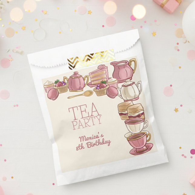 Pink Tea girl birthday party Favour Bag (Creator Uploaded)