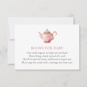 Pink Tea Party Baby Shower Book for Baby Card