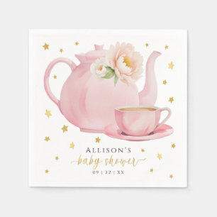 Pink Tea Party Baby Shower Paper Napkins