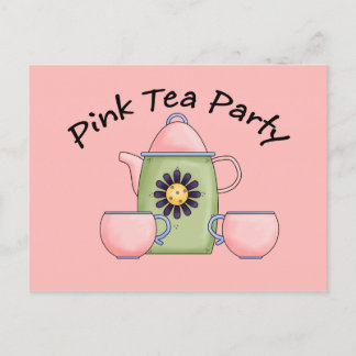 Pink_Tea_Party Invitation Postcard