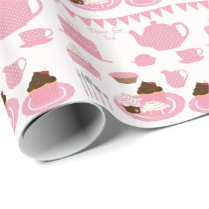 Pink Tea Party Wrapping Paper