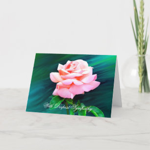 Pink Tea Rose Custom Sympathy Card