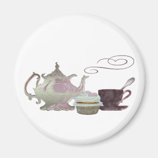 Pink Tea time art Magnet