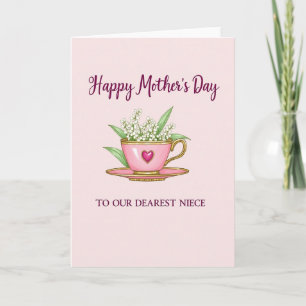 Pink Teacup Mothers Day Wish Card