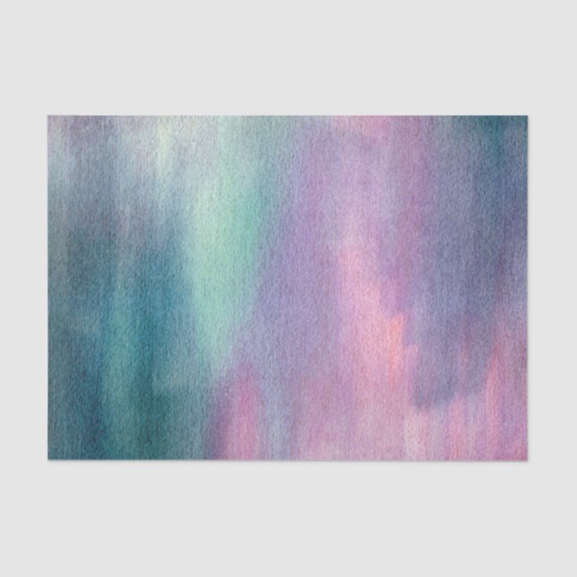 Pink Teal Abstract Tissue Paper (Front)