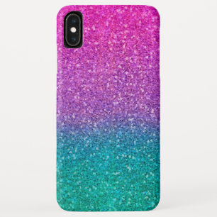 Pink Teal Aqua Blue & Purple Sparkly Glitter iPhone XS Max Case