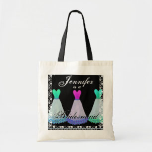 PINK & TEAL Bridesmaid Dresses Tote Bag
