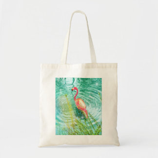 Pink Teal Flamingo Glitter Tropical Summer Girly Tote Bag