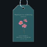 Pink Teal Green Flowers Boho Custom Bridal Shower Gift Tags<br><div class="desc">Pink Teal Green Flowers Boho Custom Bridal Shower Thank You Gift Tags</div>