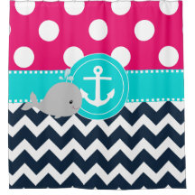 Pink Teal Navy Whale