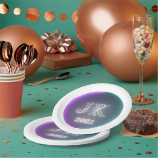Pink Teal Paper Plates 2021
