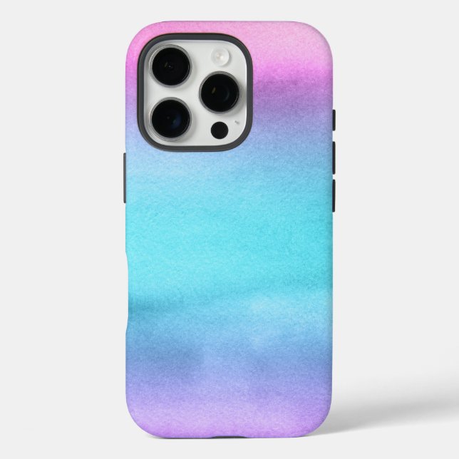 Pink Teal Purple Watercolor Case-Mate iPhone Case (Back)
