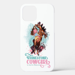 Pink Teal Rhinestone Cowgirl Horse iPad Case