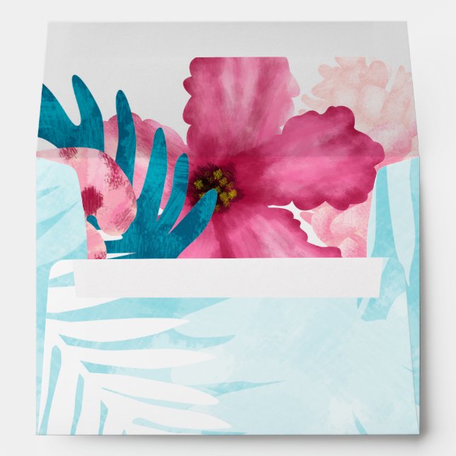 Pink & Teal Tropical Envelope (Back (Bottom))