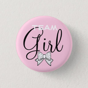 Pink Team Girl Baby Shower Game 3 Cm Round Badge