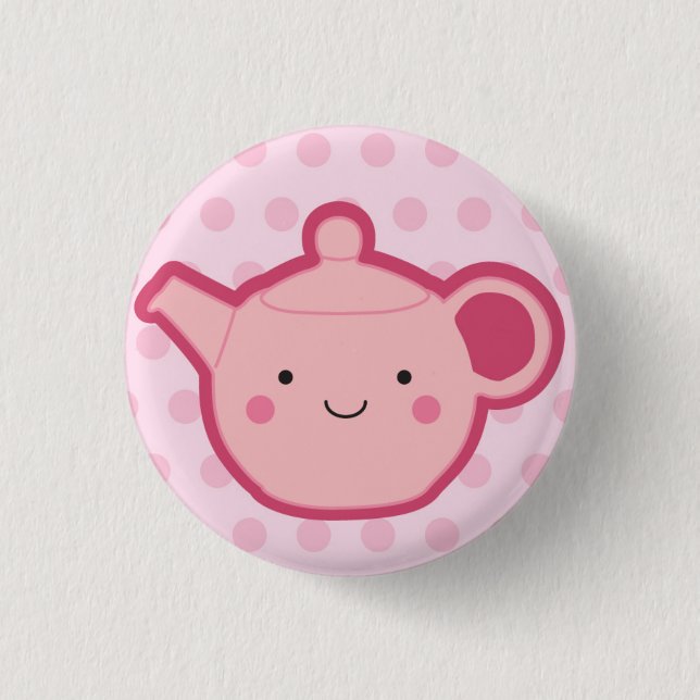 Pink Teapot 3 Cm Round Badge (Front)