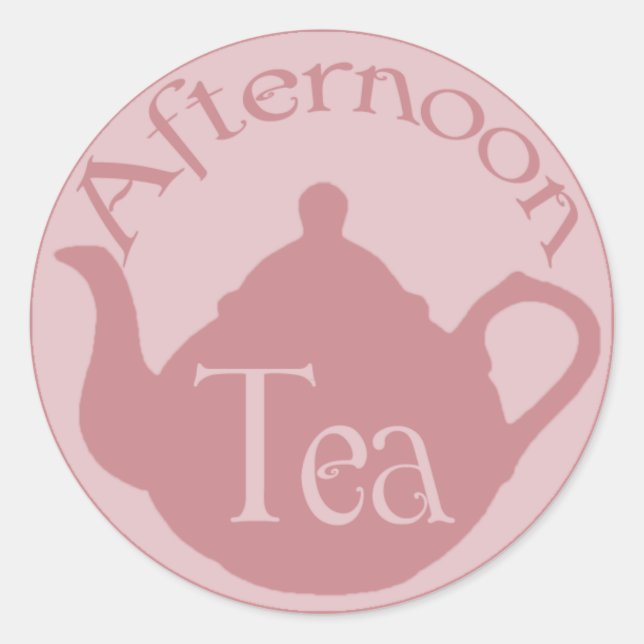 Pink Teapot Tea Party DIY Cupcake Toppers Stickers (Front)