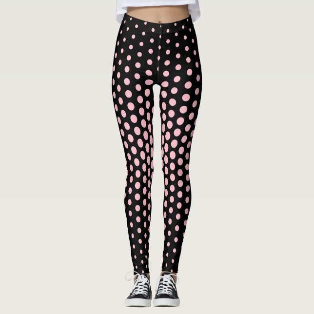 Pink Techno Dot Pattern Leggings (Front)