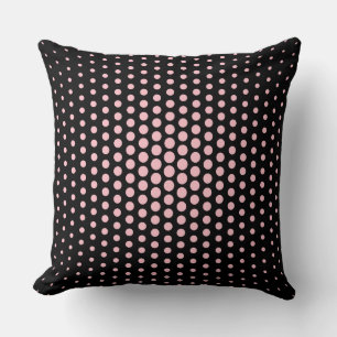 Pink Techno Dots Modern Black Cushion